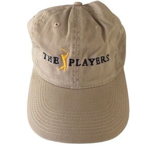 New NWOT The Players Championship TPC Golf Cotton Taupe Baseball Hat Cap